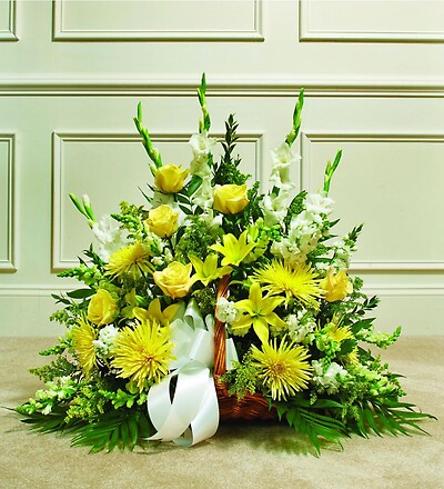 Sympathy Fireside Basket in Yellow