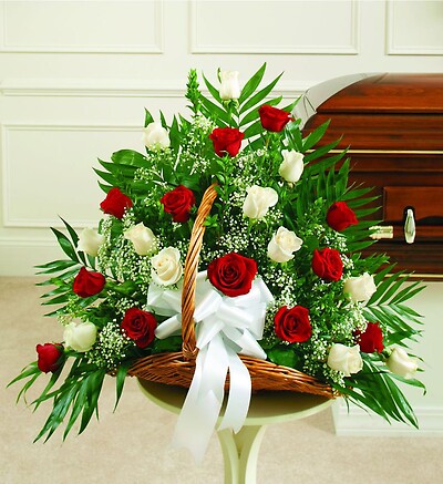 Rose Sympathy Fireside Basket